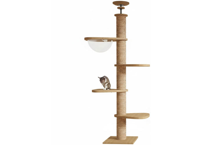 Sky-High Cat Climbing Tree with Capsule Bed & Hammock